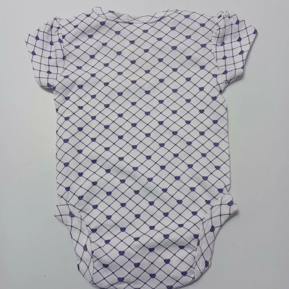 Louisiana State University Girls‎ 0-3 Month Bodysuit Purple Yellow White Hearts